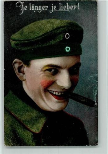 Wk I Soldat mit einer Zigarre - Je länger, je lieber - Serie 91-1 AK