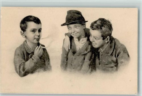 Serie 105 Kinder - Buben rauchen eine Zigarette ca 1900 AK