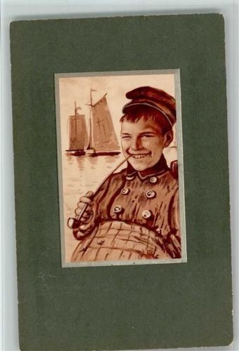 1906 Hollandkind mit einer langen Pfeife AK