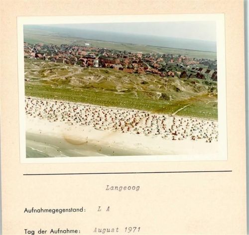 Langeoog Luftaufnahme Foto montiert auf Karton