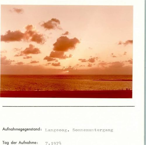 Langeoog Sonnenuntergang Foto montiert auf Karton