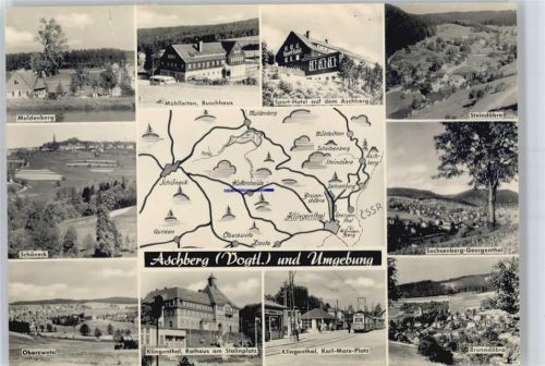 Klingenthal Landpoststempel, Muldenberg, Schöneck, Oberzwota, Klingenthal, Rathaus am Stalinplatz, Karl-Marx-Platz, Brunndöbra, Steindöbra, Sport-Hotel Aschberg, Mühlleiten Buschhaus, Sachsenberg-Georgenthal