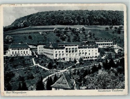 Bad Mergentheim 1937 Sanatorium Taubertal, Eckknick AK