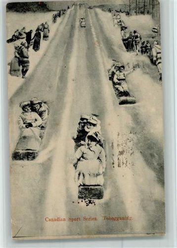 Montreal 1913 Canadian Sport series - Tobogganing - Eisbahn Schlittenfahrt