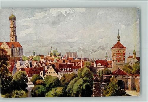 Augsburg St. Ulrichskirche und Rotes Tor Ak