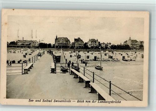 Swinemünde Ortsansicht von der Landungsbrücke