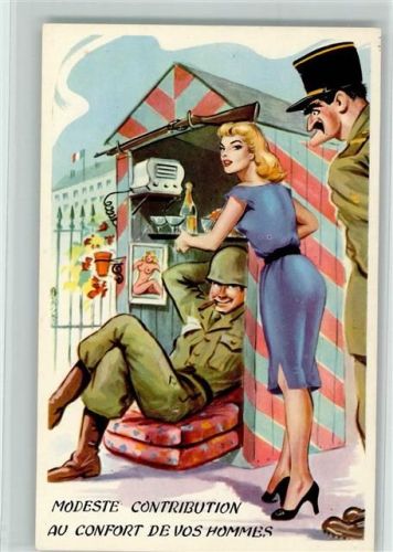 Girl bei der Soldatenwache - Photochrom Serie 389 - sehr gute Erhaltung AK Pin Up