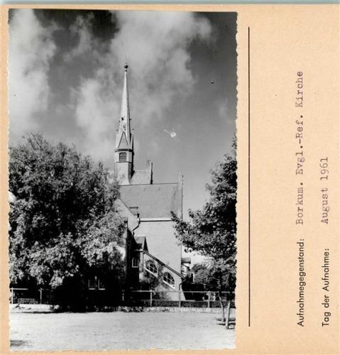 Borkum Evangel.-Reform. Kirche Foto montiert auf Karton