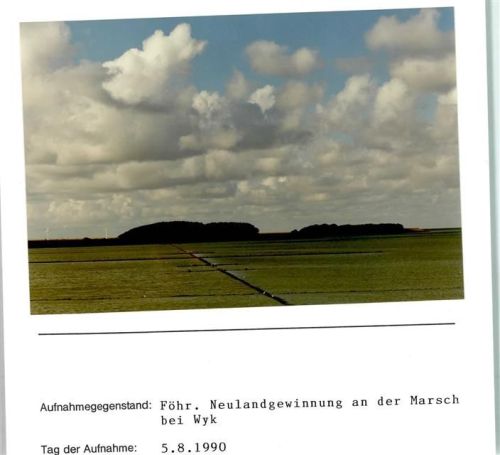 Wyk Neulandgewinnung Marsch Foto montiert auf Karton