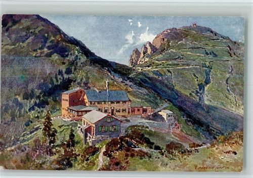 1907 Herzogstand mit Unterkuftshaus AK