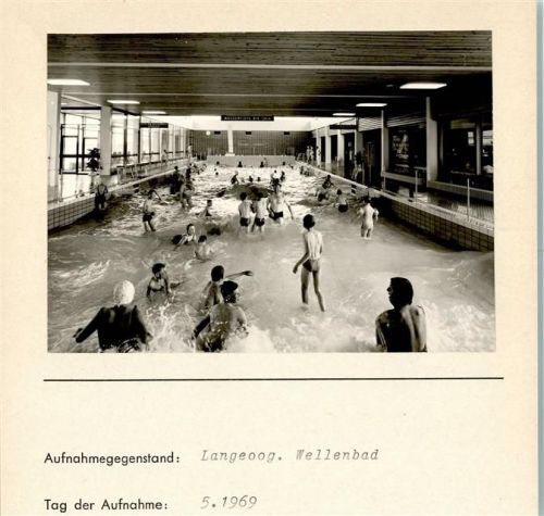 Langeoog Wellenbad Innenaufnahme Foto montiert auf Karton