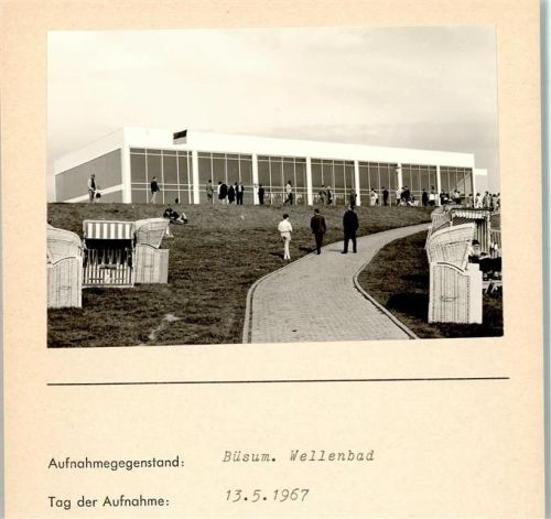 Büsum Wellenbad Foto montiert auf Karton