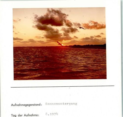 Sonnenuntergang Foto montiert auf Karton