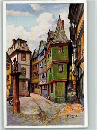 Frankfurt 1940 Liebig Künstlerkarte, Goldhutgasse AK