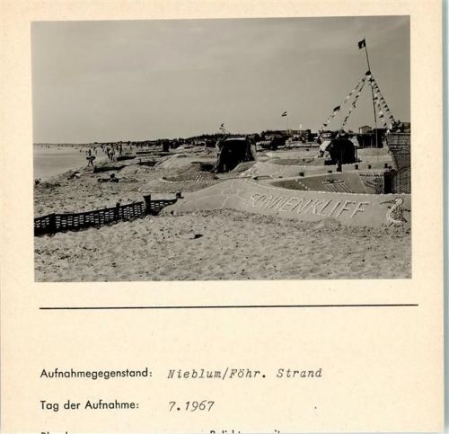Nieblum Strand Foto montiert auf Karton