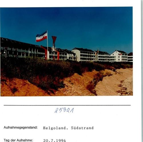 Helgoland Südstrand Foto montiert auf Karton