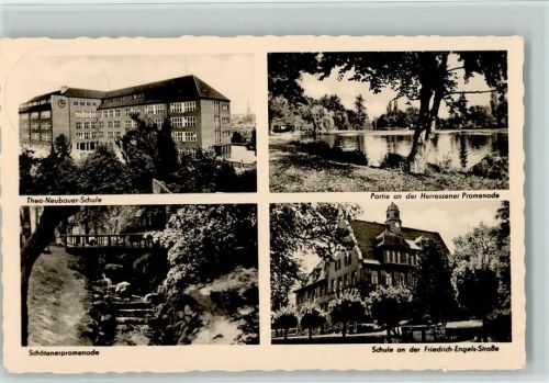 Apolda Theo-Neubauer-Schule Partie an der Herressener Promenade Schötenerpromenade Schule an der Friedrich-Engels-Straße 4-Bildaufnahme