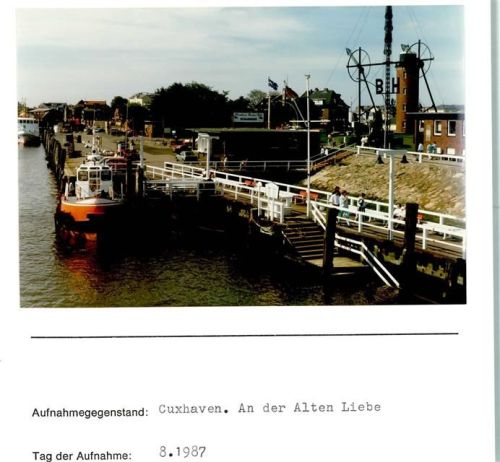 Cuxhaven An der Alten Liebe Foto montiert auf Karton