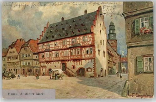 Hanau Altstädter Markt sign. F.Bayerlein
