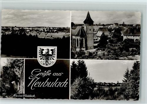 Neubulach Gesamtansicht Kirche Ruine Waldeck Ortsansicht 4-Bildaufnahme