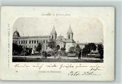 1906 Prägedruck Consejo de Educjon - Recuerdo de Buenos füres - passepartout AK
