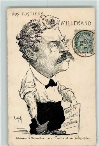 1905 Nos Postiers Millerand Karikatur sign. Ralph
