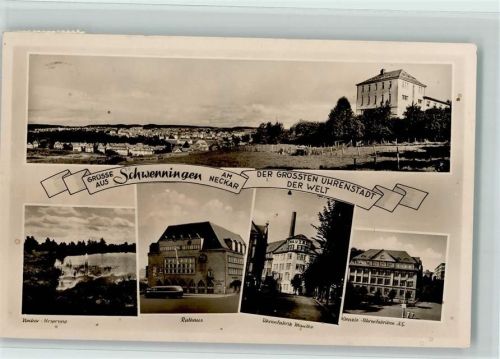Schwenningen Gesamtansicht Neckar-Ursprung Rathaus Uhrenfabrik Maruthe Kienzle-Uhrenfabrik AG Mehrfachaufnahme