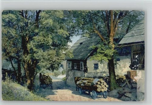 1908 AK Photochromie Nr. 1626 Pferdewagen beladen mit Holz