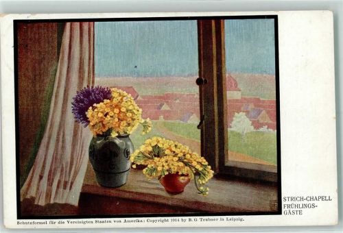 1910 sign Strich-Chapell - Frühlingsgäste AK