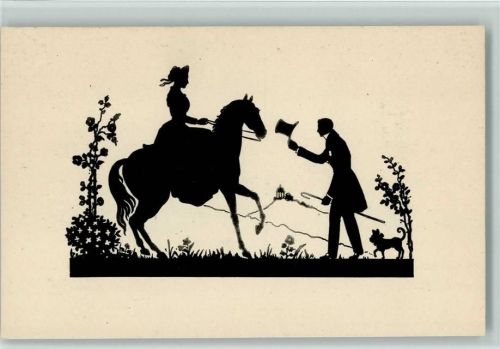 1920 sign Trebicky - Poesie, Frau auf einem Pferd, Kleiner Verlag Serie 3301 AK