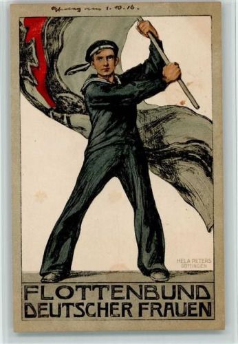 1916 WK I Flottenbund Deutscher Frauen , sign Hela Peters , sehr gute Erhaltung AK
