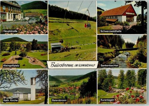 Baiersbronn Hauptstraße Minigolf Kath. Kirche Sessellift Schwarzwaldhalle Sankenbachtal Kuranlagen