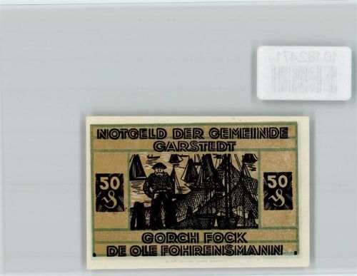 Garstedt Notgeld Gorch Fock Fischer Fischernetze