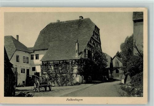 Falkenhagen Ortsansicht Fachwerkhaus Lippische Heimatschutzkarte