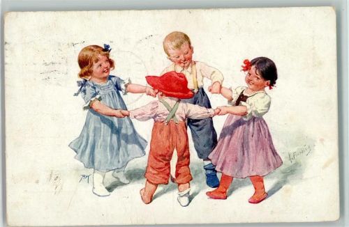 Verlag BKW Serie 565-6 - Volkstanz Kinderreigen - Stempelflecken