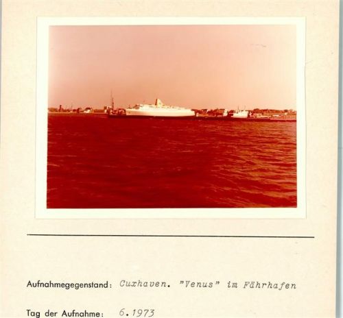 Cuxhaven Venus im Fährhafen Foto montiert auf Karton