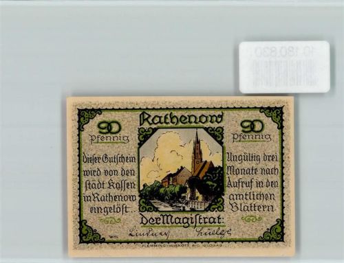 Rathenow Notgeld Alte Frau Brille Uhr