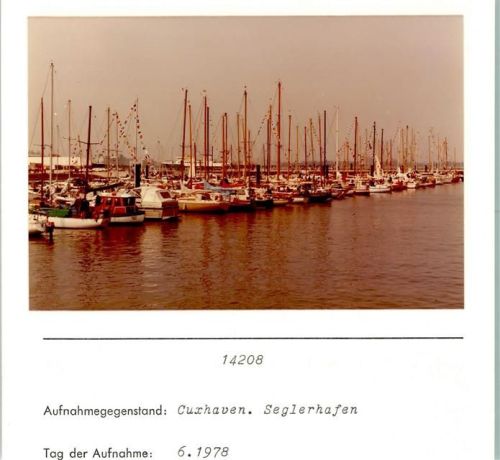 Cuxhaven Alte Segler Seglerhafen Foto montiert auf Karton