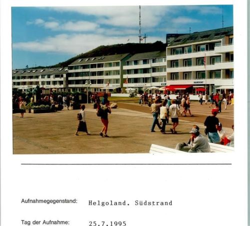 Helgoland Südstrand Foto montiert auf Karton