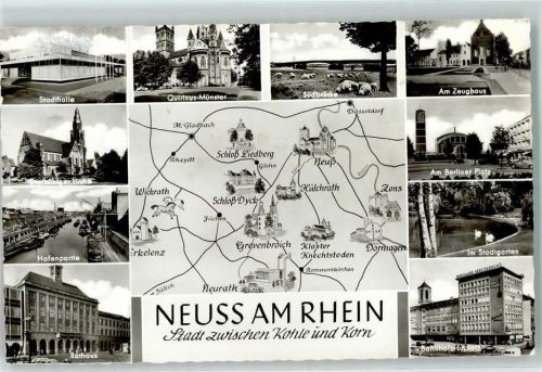 Neuss Stadthalle Dreikönigenkirche Hafenpartie Rathaus Quirinus-Münster Südbrücke Am Zeughaus Am Berliner Platz Im Stadtgarten Bahnhofsvorplatz