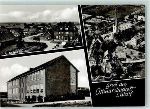 Ottmarsbocholt St. Josephs Hospital Marien-Schule Rückseite mit Abschürfungen bzw Kleberesten