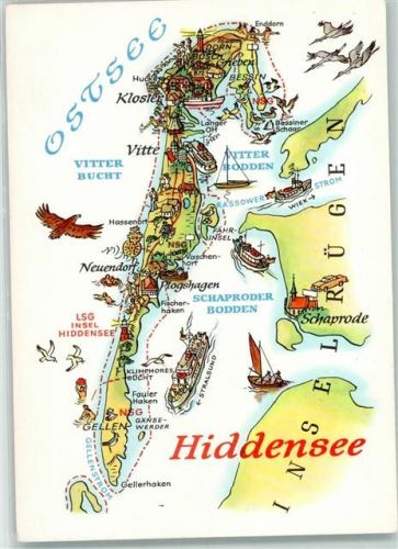 Insel Hiddensee Landkarte Insel Rügen