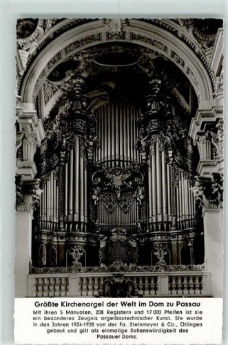 Passau Der Dom Innenansicht von der größten Kirchenorgel d. Welt