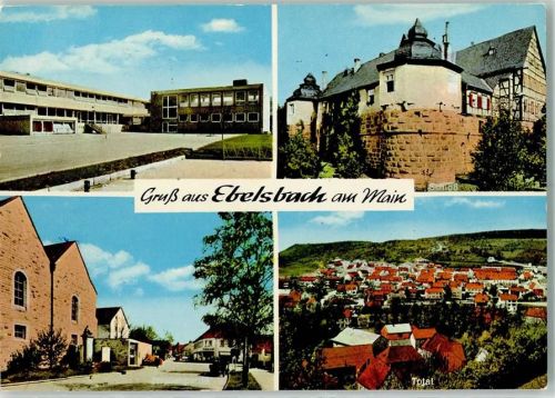 97500 W8729 Ebelsbach - Schule Schloß Rückseite mit Abschürfungen bzw Kleberesten