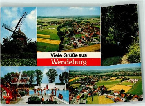 Wendeburg Windmühle Schwimmbad Rückseite mit Abschürfungen bzw Kleberesten