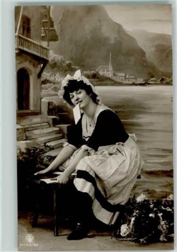 1909 Frau mit Briefe AK