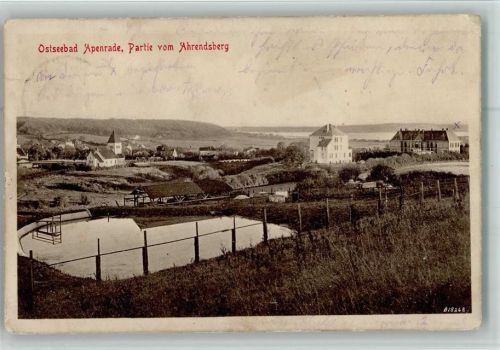 Apenrade 1911 Ahrendsberg Schwimmteich Ortsansicht