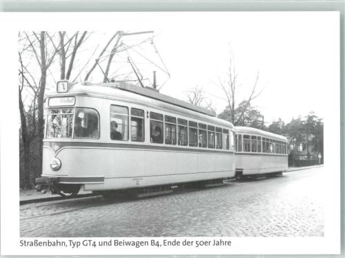 Bielefeld Straßenbahn Typ GT4 und Beiwagen B4 Ende der 50er Jahre