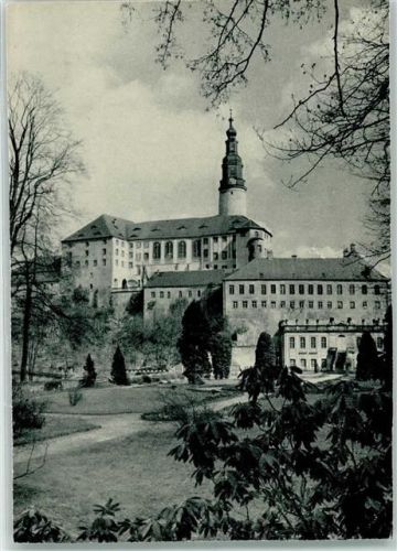 Weesenstein Rückseite mit Abschürfungen bzw Kleberesten Schloss