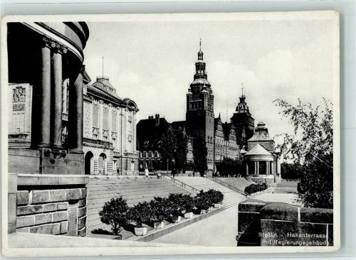 Stettin Hakenterrasse mit Regierungsgebäude